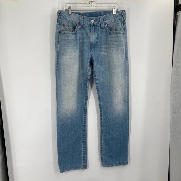 True Religion Straight Light Medium Wash Stitch Pockets Men’s 36 Y2K - Picture 1 of 15